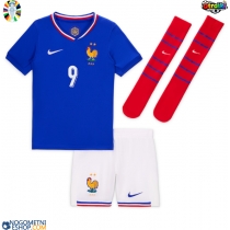 Otroški Nogometni dresi Francija Olivier Giroud #9 Domači EP 2024 Kratek Rokav (+ Kratke hlače)